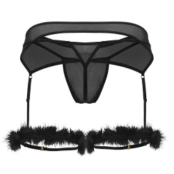 CandyMan String et porte-jarretelles Voltis 2 Pièces Noir